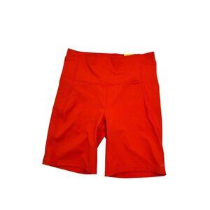 All in Motion Womens High-Rise Bike Shorts Orange M Polyester Spandex